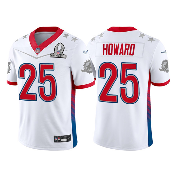 Men's Miami Dolphins #25 Xavien Howard 2022 White Pro Bowl Stitched Jersey - Click Image to Close